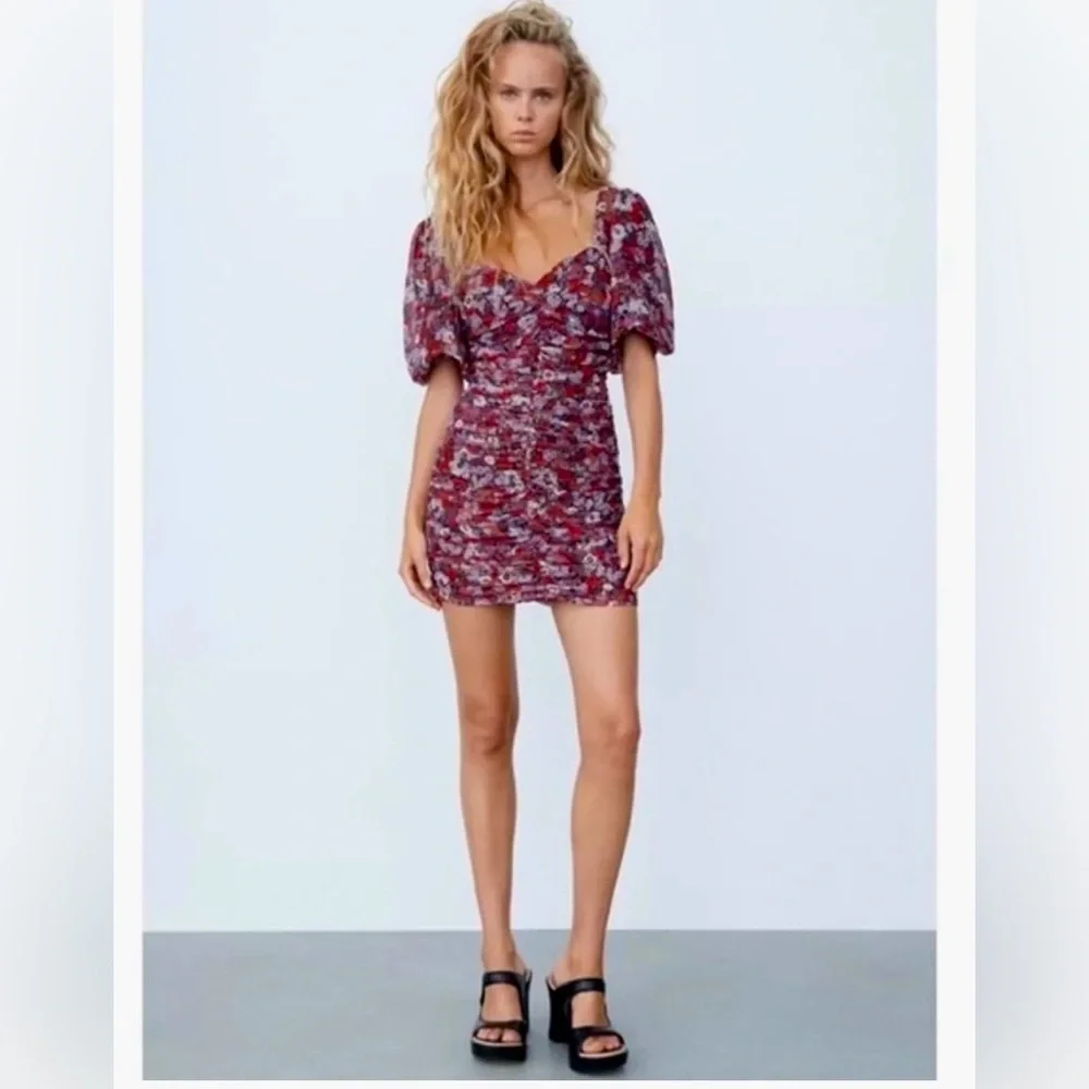 SOLD 💖NWOT Zara Mini Floral Dress Sz Small - Picture 6 of 7